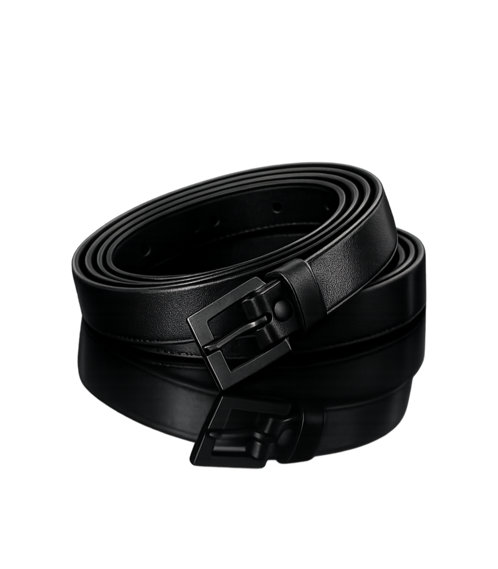Minimalist Black Leather Belt